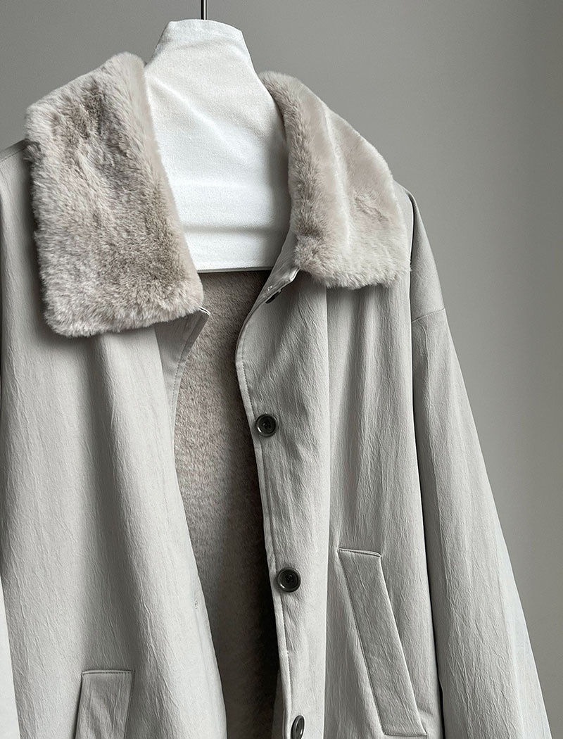 Casual lambs wool thermal coat winter loose jacket