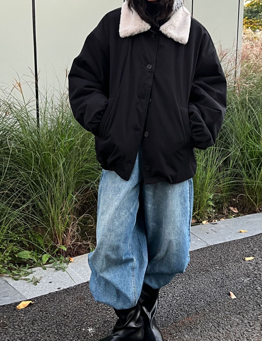 Casual lambs wool thermal coat winter loose jacket