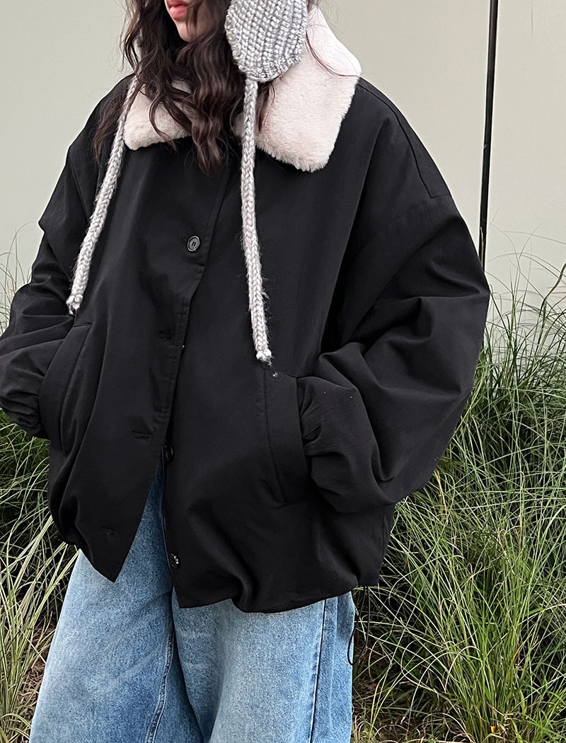 Casual lambs wool thermal coat winter loose jacket
