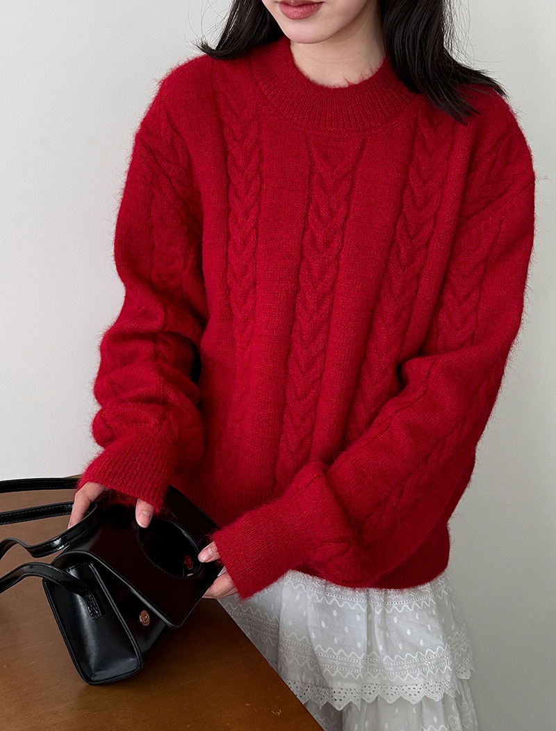 Lazy winter Korean style stereoscopic sweater for women