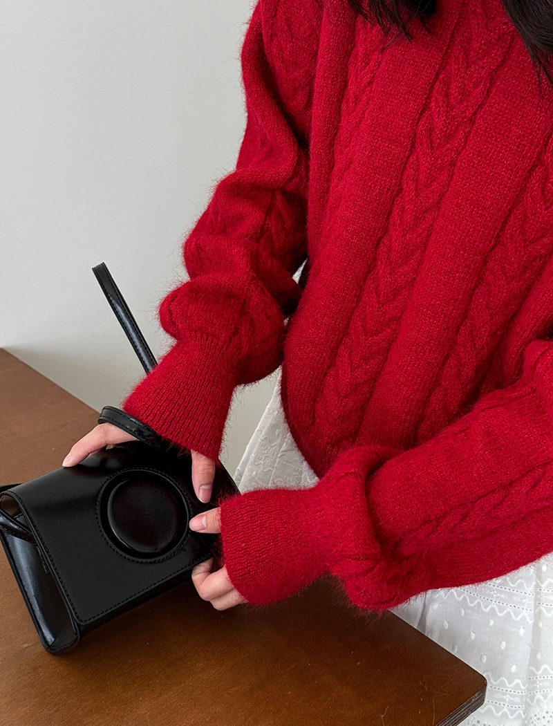 Lazy winter Korean style stereoscopic sweater for women