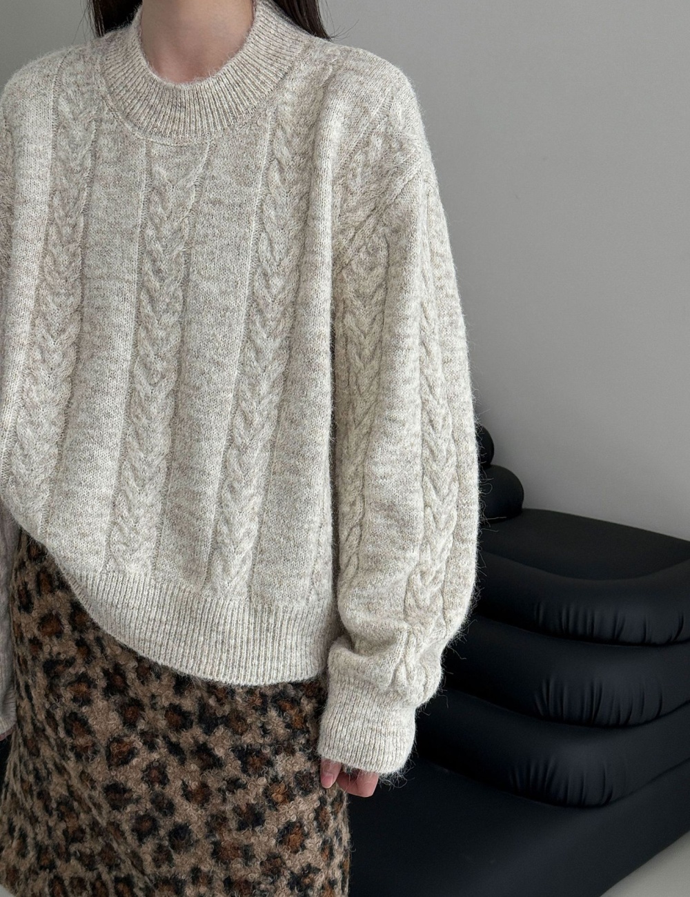 Lazy winter Korean style stereoscopic sweater for women