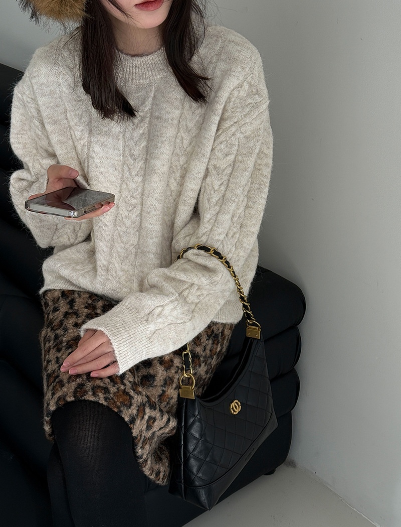 Lazy winter Korean style stereoscopic sweater for women