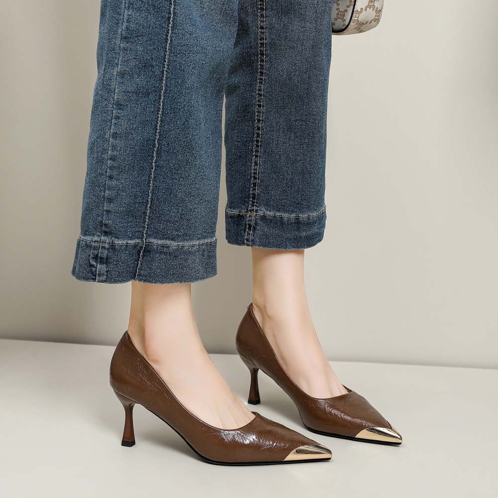 Spring high-heeled shoes pointed shoes for women