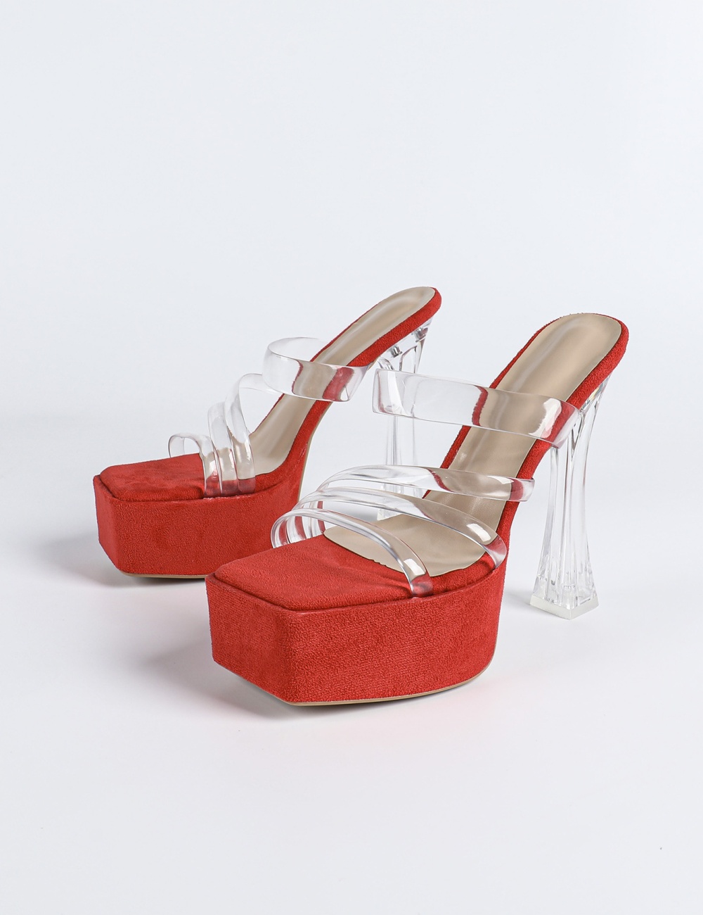 Crystal transparent slippers high-heeled summer sandals