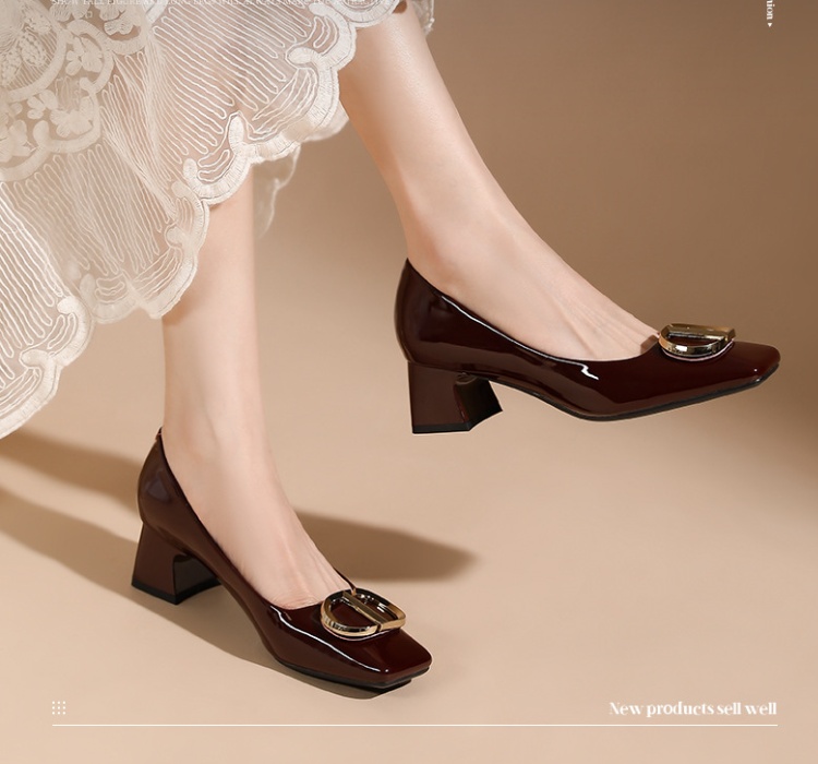 Low thick footware profession shoes for women