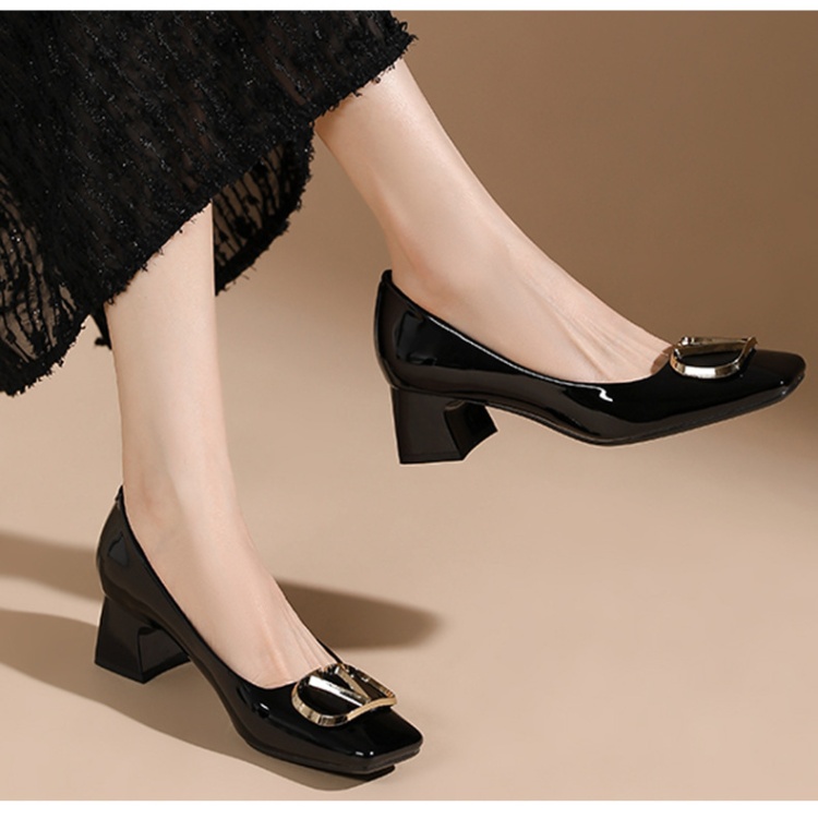 Square head shoes profession footware for women