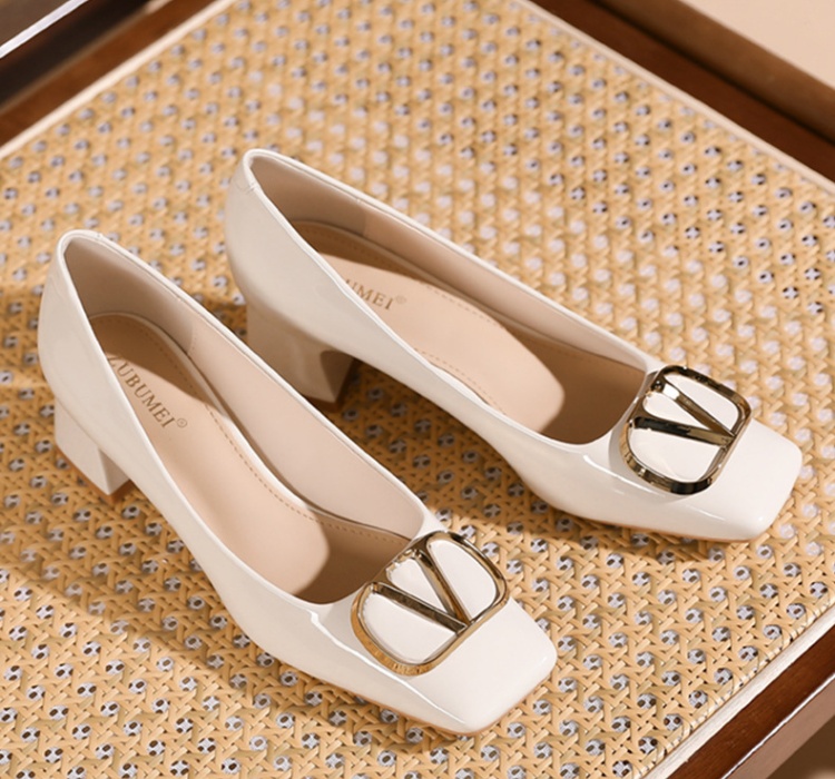 Square head shoes profession footware for women