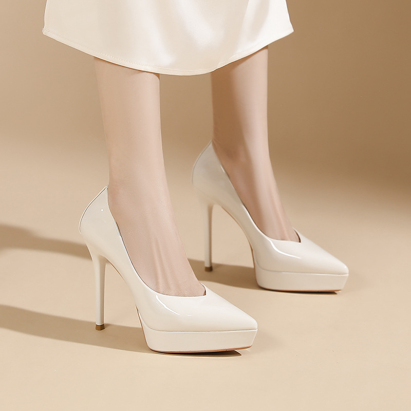Pure high-heeled shoes lazy shoes for women