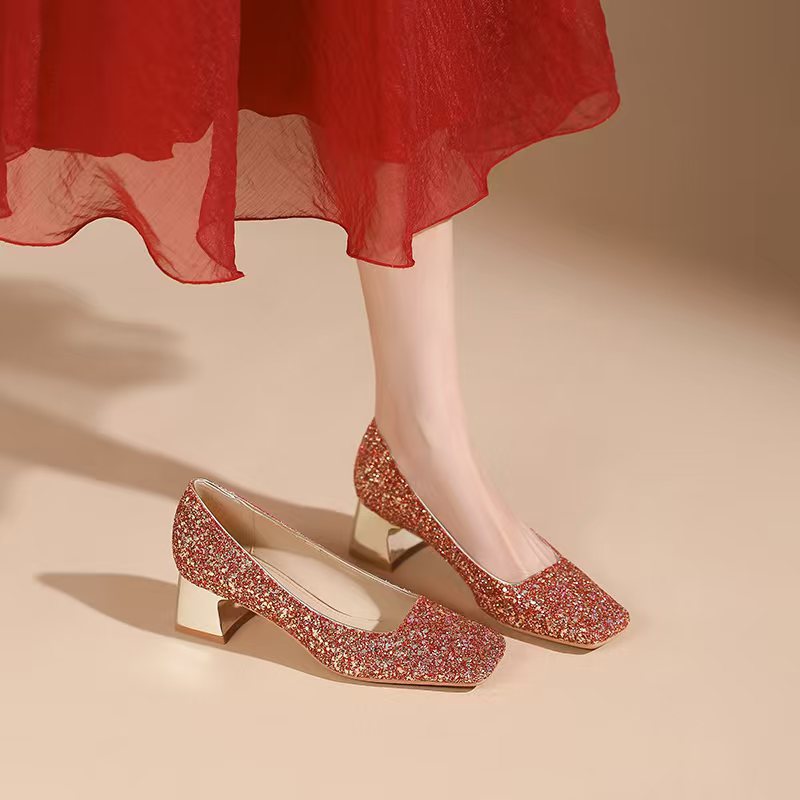 Temperament shoes thick high-heeled shoes for women