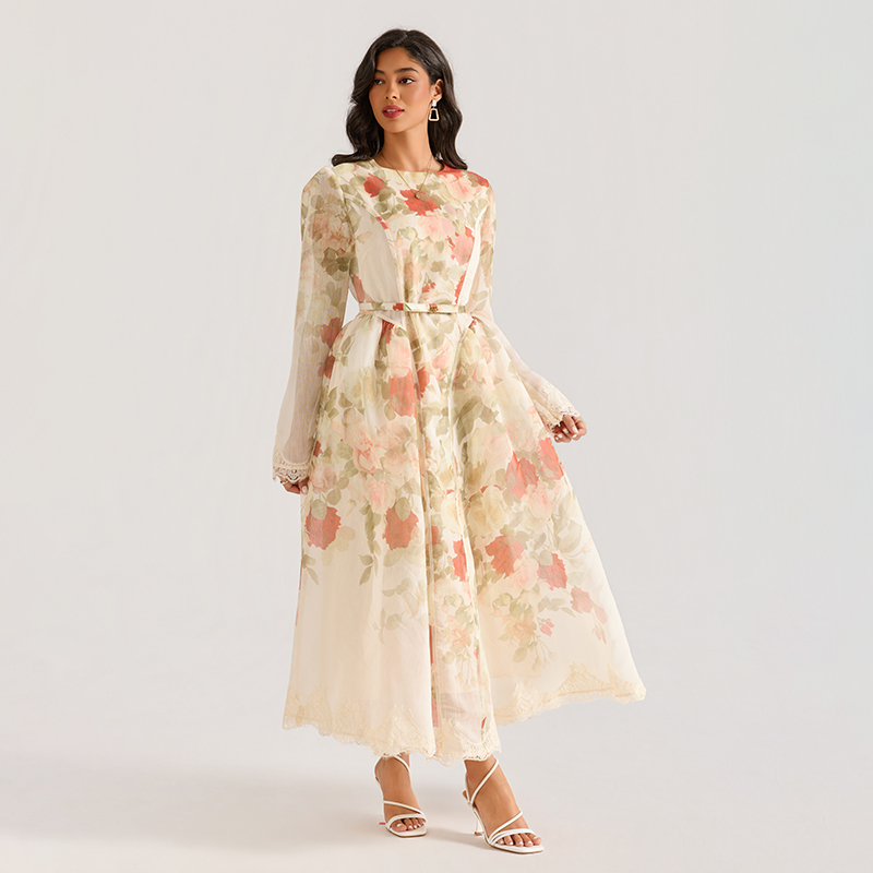 Big skirt France style painting printing dress