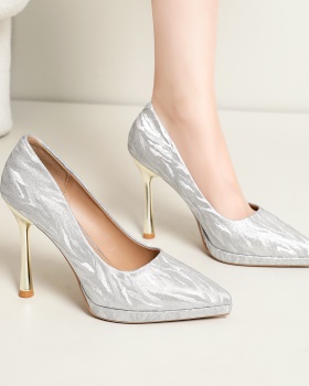 France style low high-heeled shoes banquet platform for women