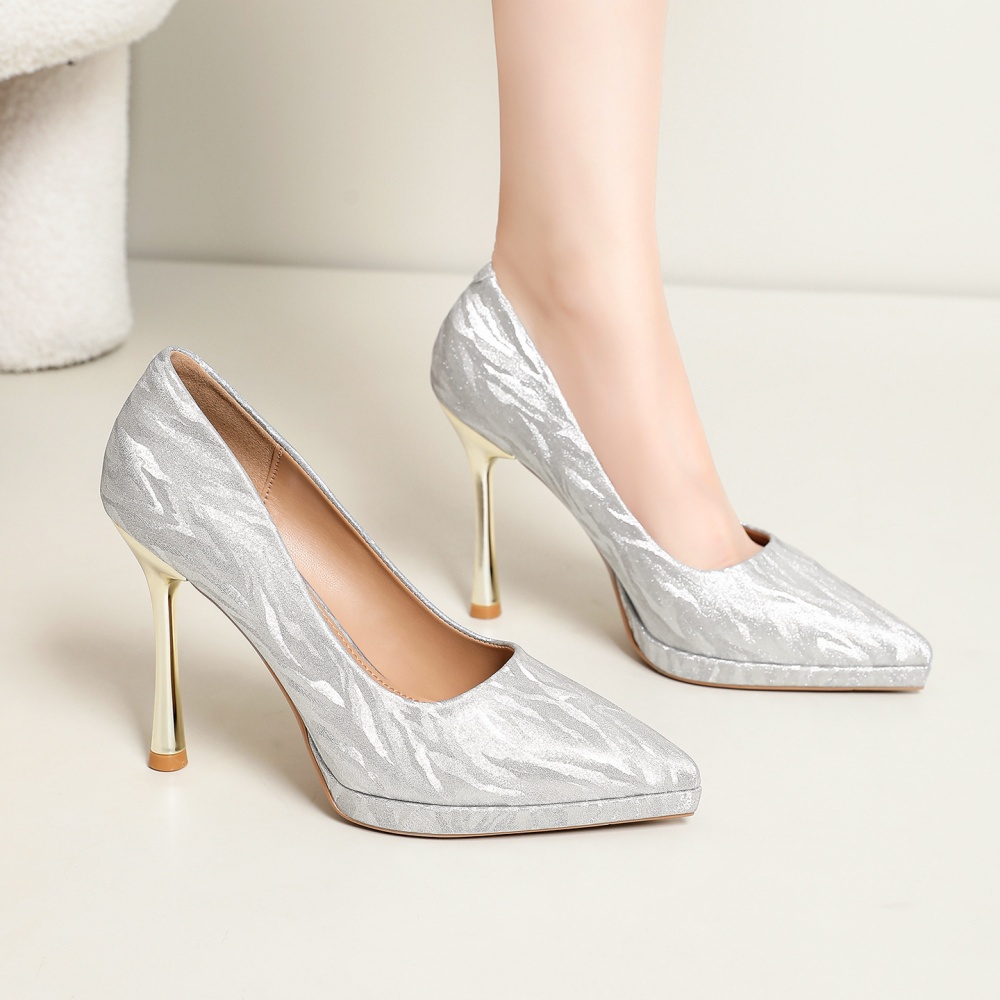 France style low high-heeled shoes banquet platform for women