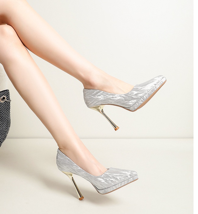 France style low high-heeled shoes banquet platform for women