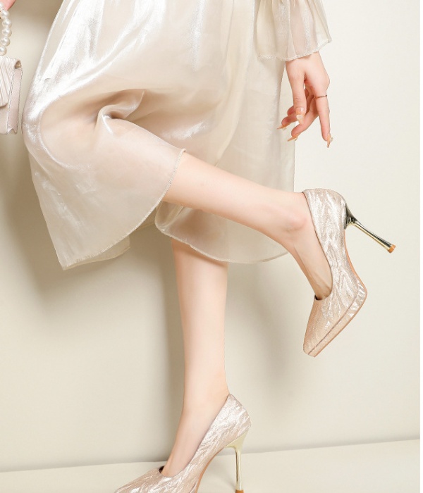 France style low high-heeled shoes banquet platform for women