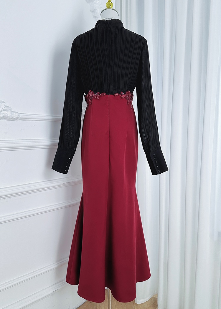 Crimp fashion dress multicolor beading formal dress