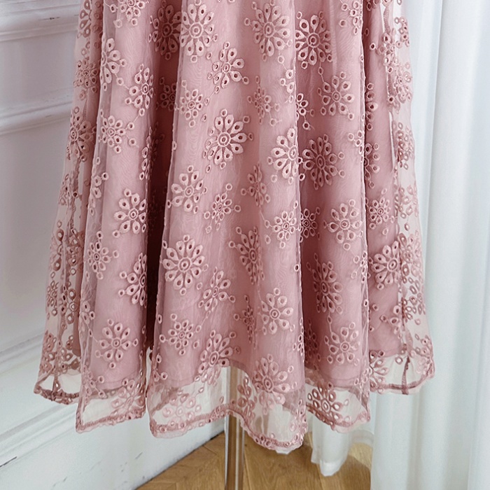 Hollow fashion windbreaker embroidered dress