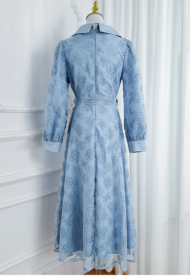 Hollow fashion windbreaker embroidered dress