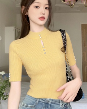 Niche bottoming shirt half high collar sweater