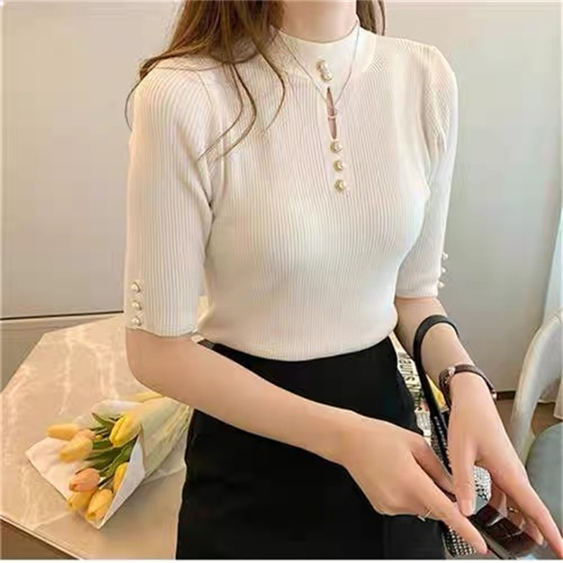 Niche bottoming shirt half high collar sweater