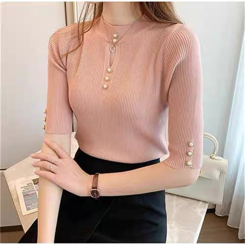 Niche bottoming shirt half high collar sweater