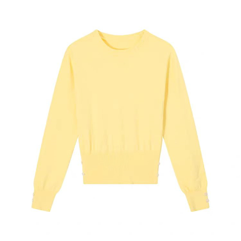 Pinched waist slim tops pullover sweater for women