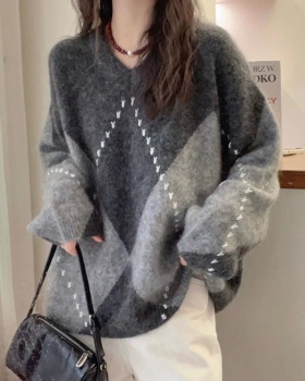 Lazy quilted sweater soft Western style tops for women