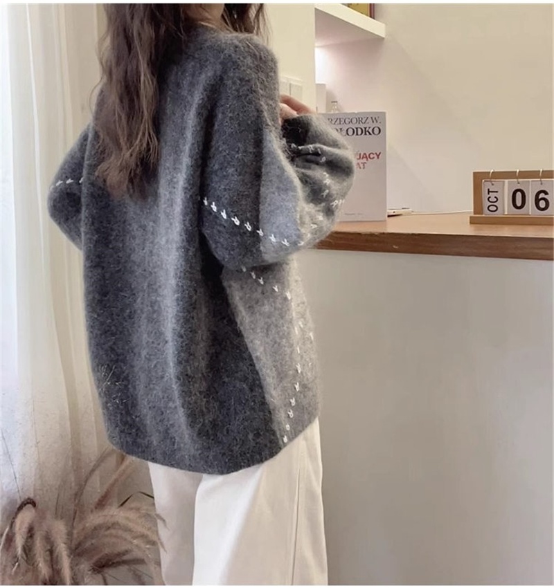 Lazy quilted sweater soft Western style tops for women