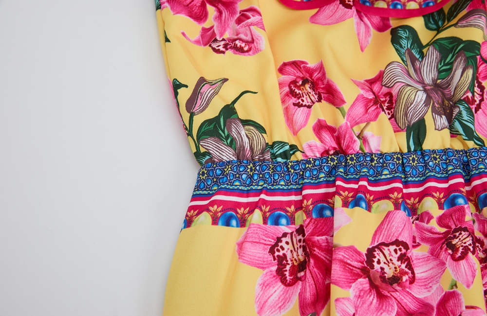 Big skirt slim dress flat shoulder long dress