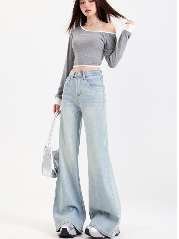 Loose wide leg flare pants American style pants for women