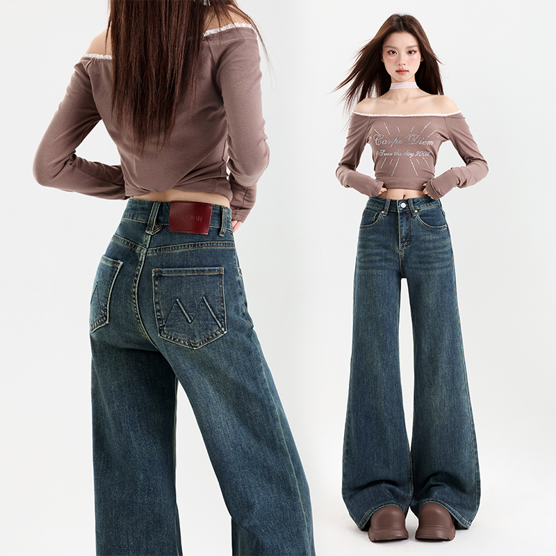 Loose wide leg flare pants American style pants for women