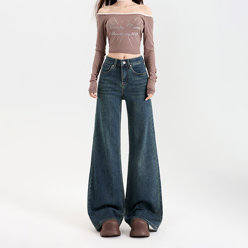 Loose wide leg flare pants American style pants for women