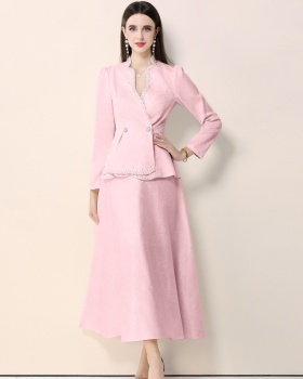 Commuting jacquard skirt slim business suit a set