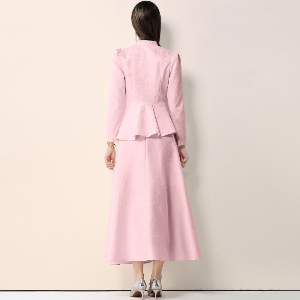 Commuting jacquard skirt slim business suit a set