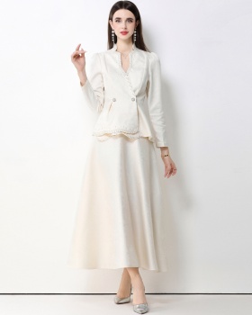 Commuting jacquard business suit slim jacket a set