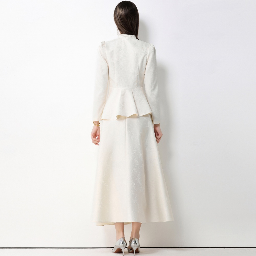 Commuting jacquard business suit slim jacket a set