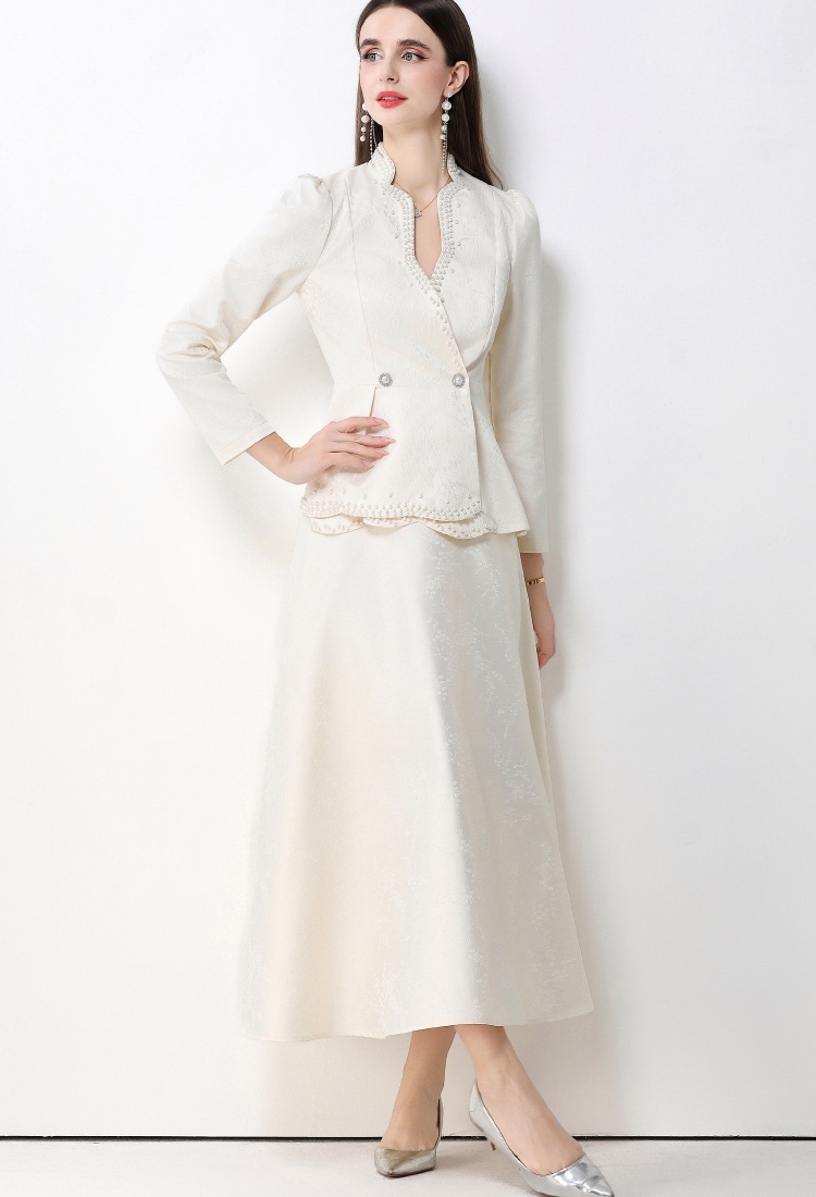 Commuting jacquard business suit slim jacket a set