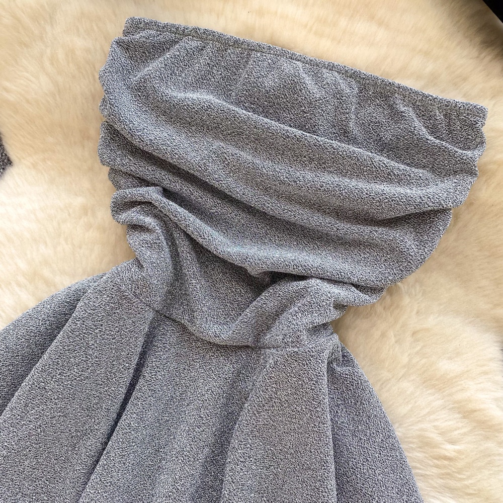 Slim fold dress high waist sleeveless T-back for women