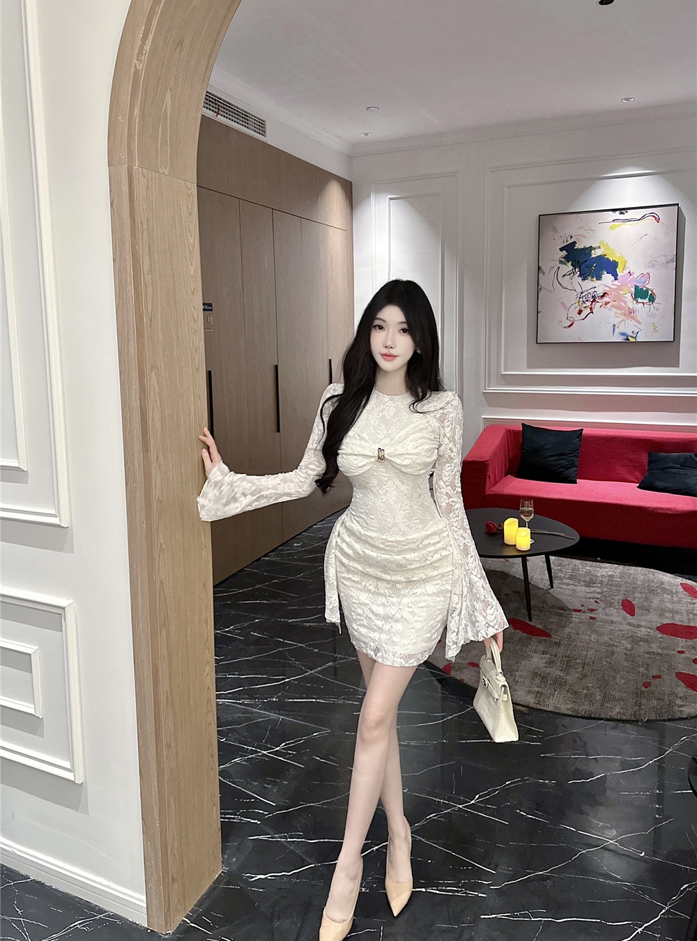 Sexy enticement dress package hip T-back for women