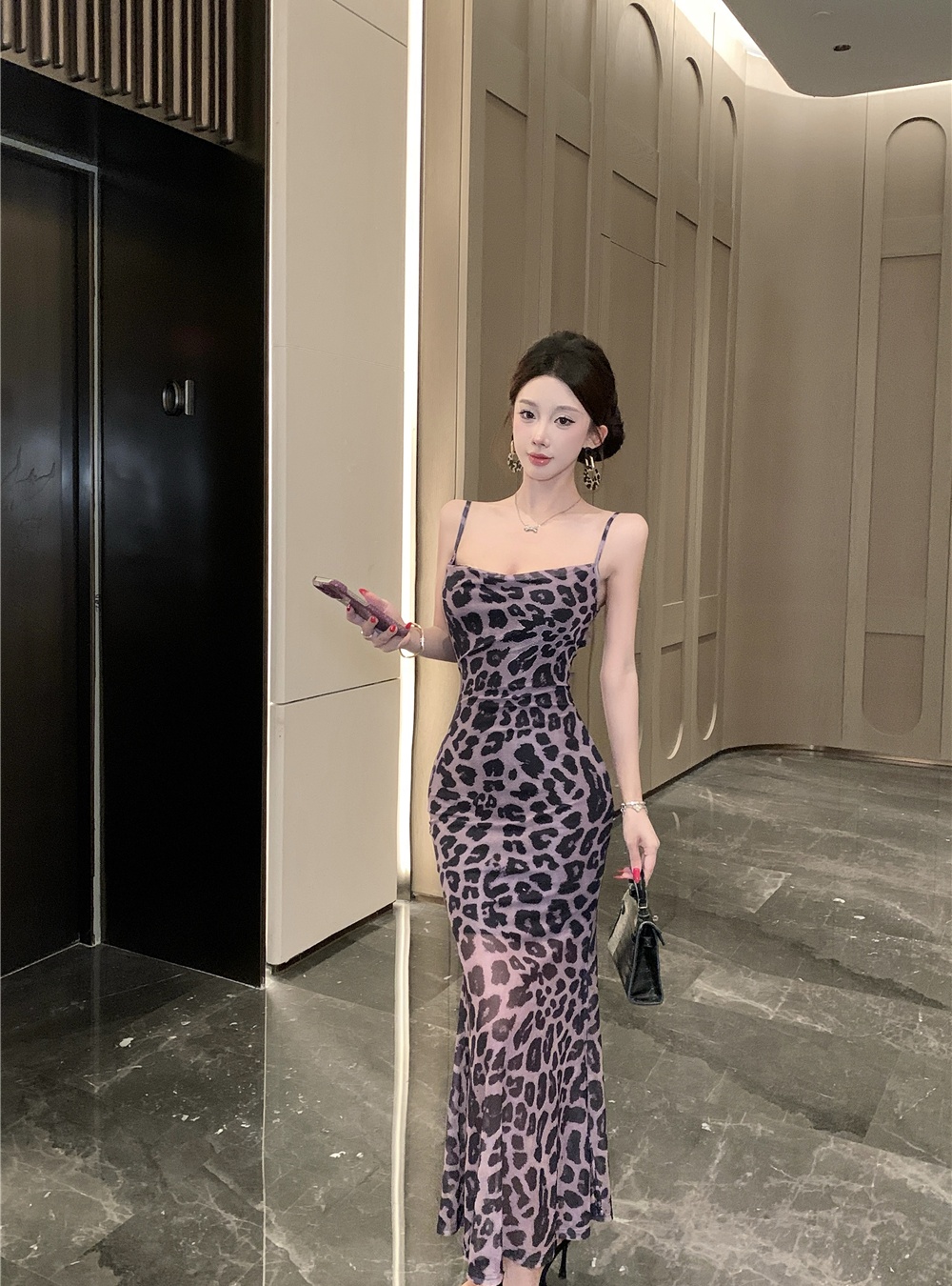 Package hip halter dress sling long dress for women