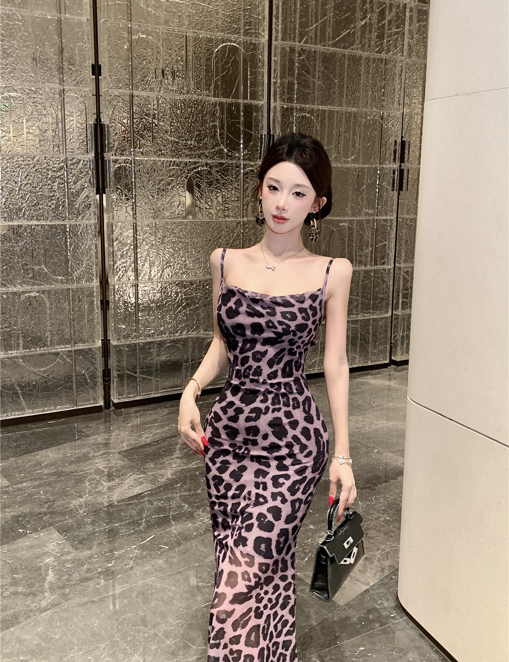 Package hip halter dress sling long dress for women