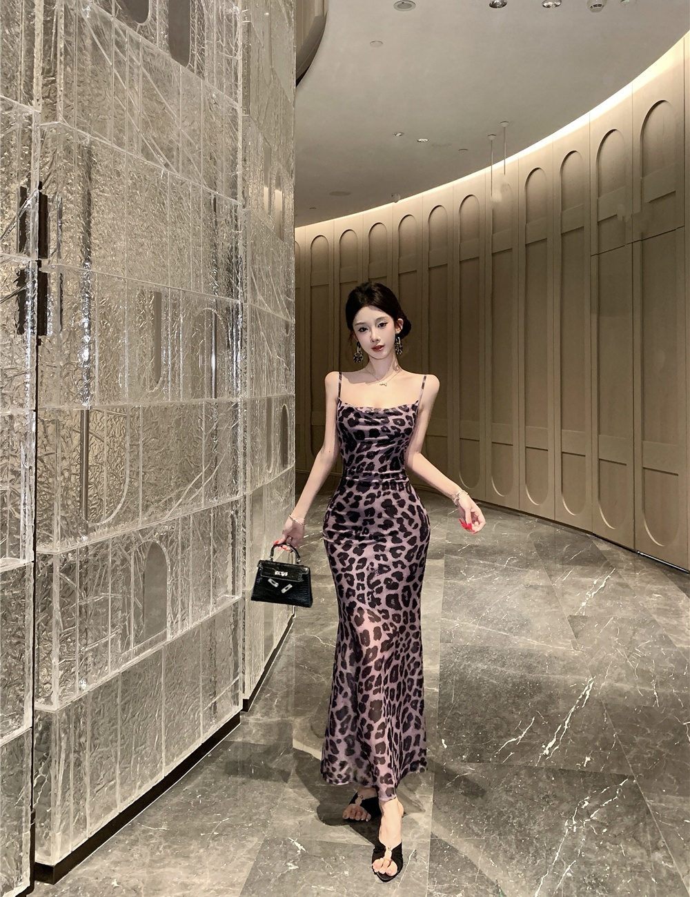 Package hip halter dress sling long dress for women