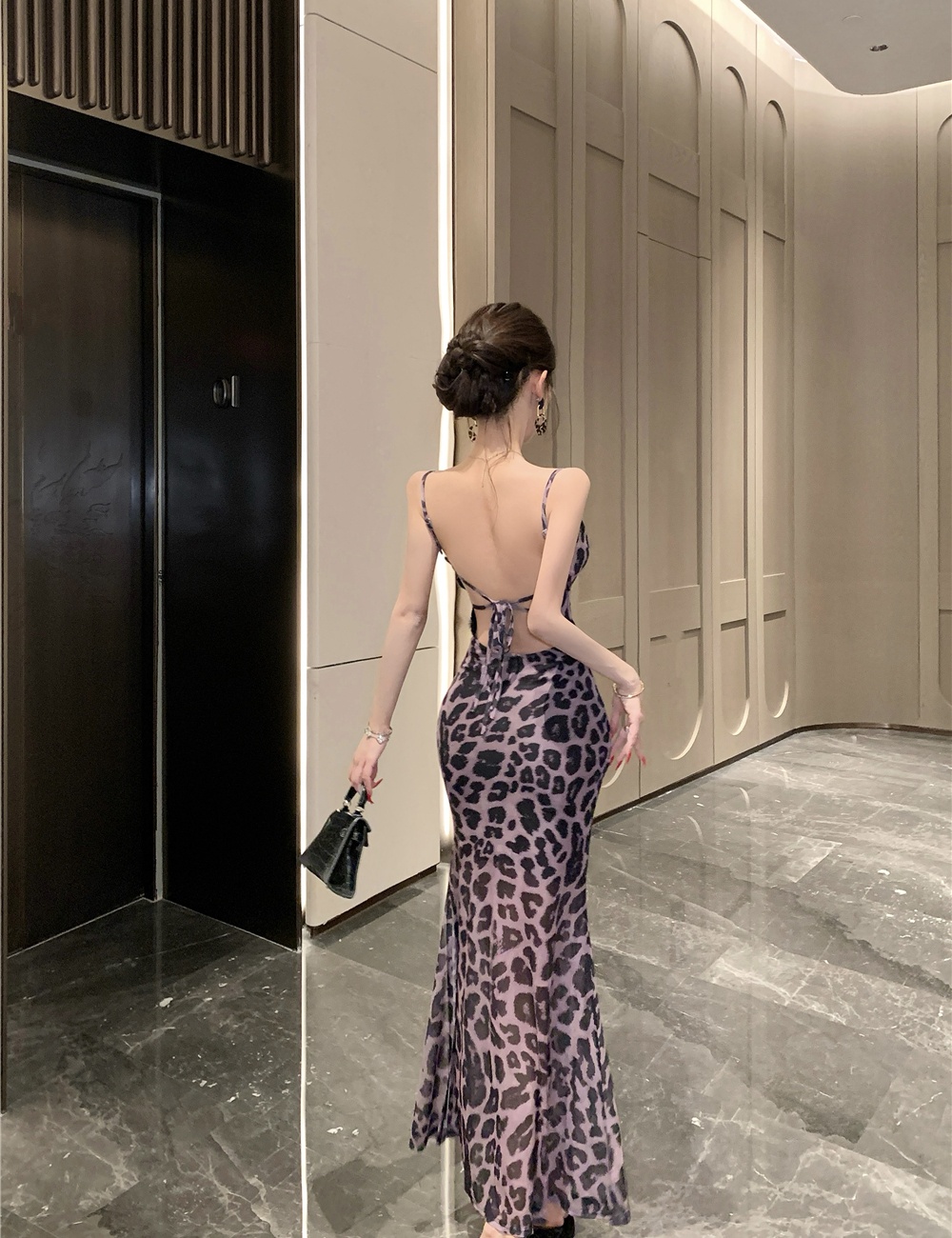 Package hip halter dress sling long dress for women