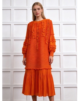 Fold beading wood ear large yard rhinestone dress