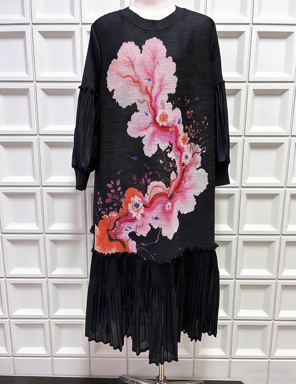 Lotus leaf edges European style large yard fold dress