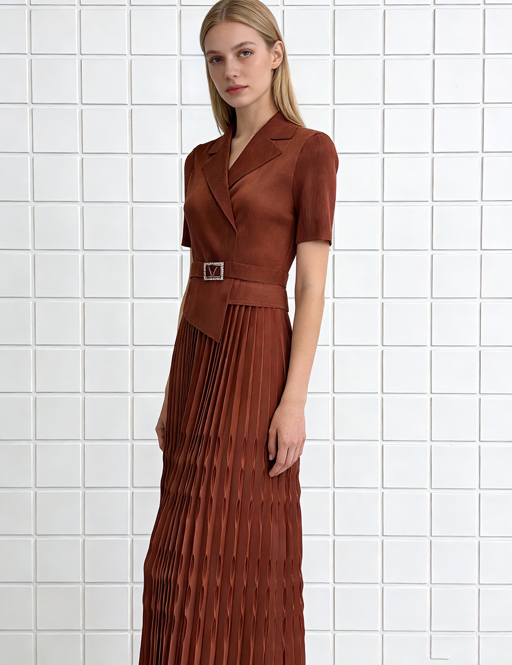 Loose pleated business suit temperament European style dress