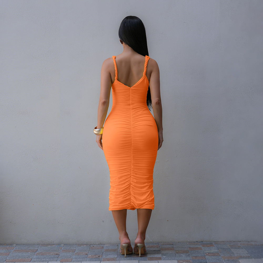 Sexy sleeveless long dress sling dress for women