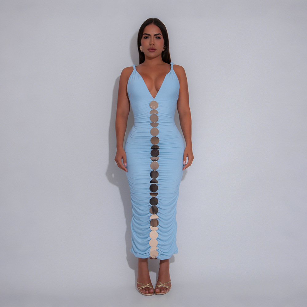 Sexy sleeveless long dress sling dress for women