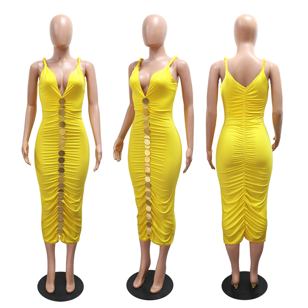 Sexy sleeveless long dress sling dress for women