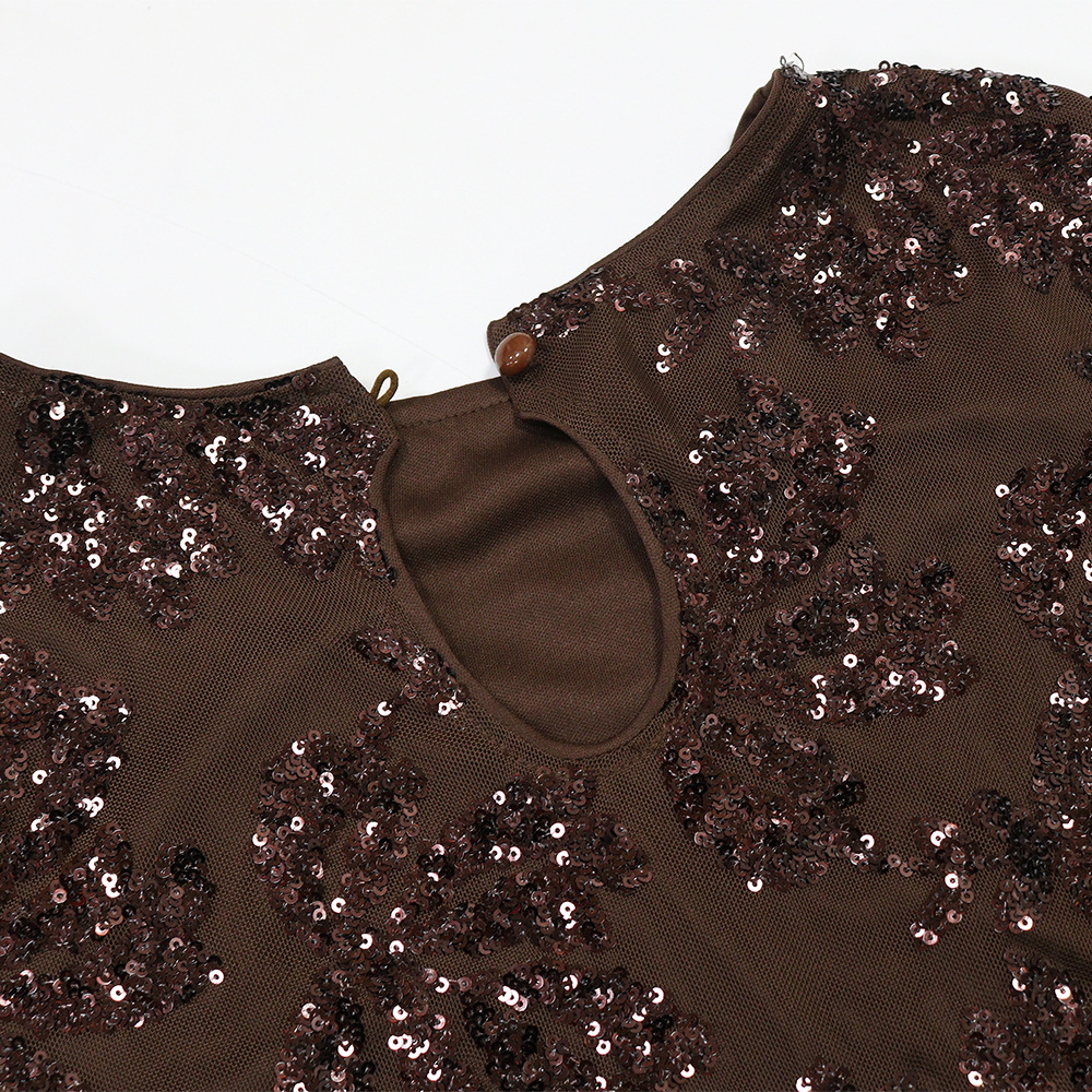 Sequins T-back European style dress for women